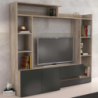 Parete soggiorno Entry antracite e olmo - Arredo casa moderno