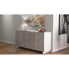 Credenza Carlile bianco e grigio cemento moderna soggiorno