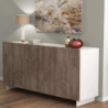 Credenza Carlile bianco e rovere chiaro moderna soggiorno