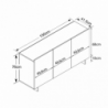 Credenza Carlile bianco e rovere chiaro moderna soggiorno