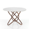 Tavolo Hula Hoop Wood - White Marble 116 X 116 H.6 Cm