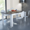 Tavolo Gemma bianco e grigio scuro cemento moderno casa