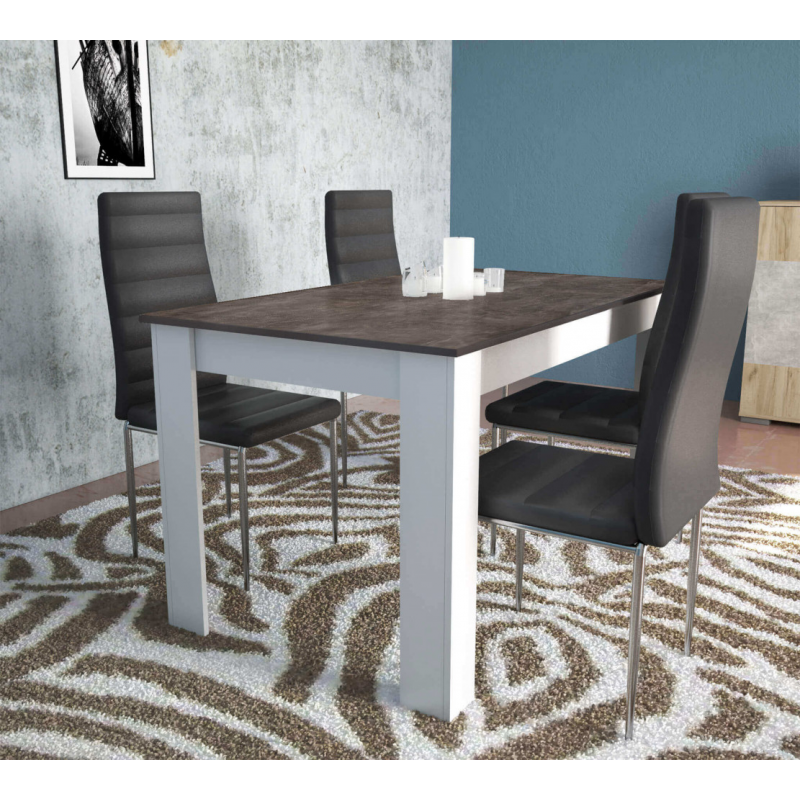 Tavolo Pepper bianco e grigio scuro cemento moderno casa