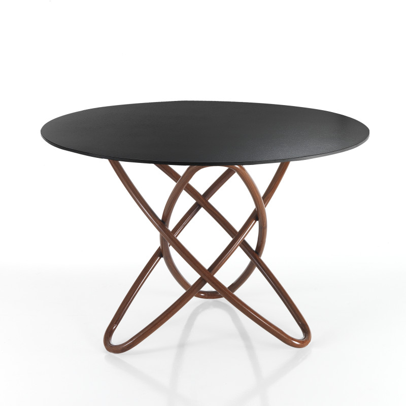 Tavolo Hula Hoop Wood - Ardesia 116 X 116 H.6 Cm