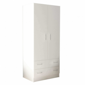 ARMADIO 2 ANTE E DUE CASSETTI POP BIANCO