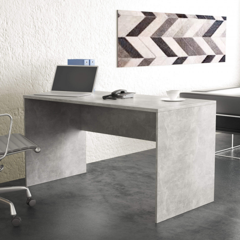 Scrivania Josie grigio effetto cemento 120x60x75h moderna