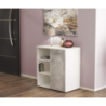 Mobiletto Mark 1 anta 3 mensole bianco cemento chiaro moderno