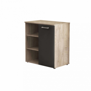 Mobiletto Mark 1 anta 3 mensole rovere chiaro antracite moderno