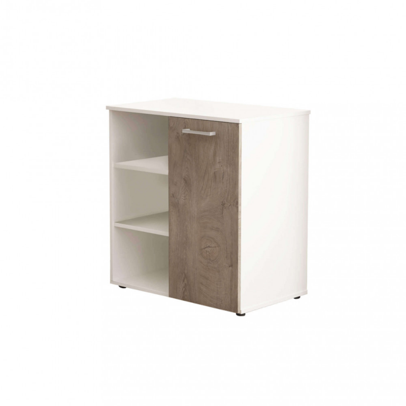Mobiletto Mark 1 anta 3 mensole bianco rovere chiaro moderno