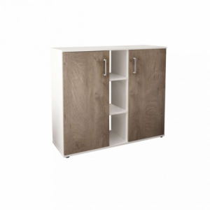 Mobiletto Frank 2 ante 3 mensole bianco rovere chiaro moderno