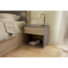 Comodino Nightstand grigio e olmo moderno compatto elegante
