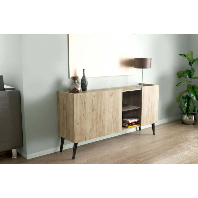 Mobile 3 ante 2 mensole rovere moderno salvaspazio per casa