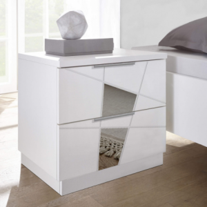 Zoom COPPIA COMODINI 2 CASSETTI BIANCO FRASSINATO LEONARDO