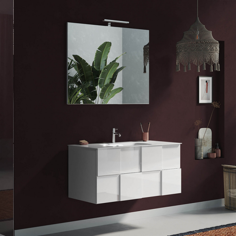BAGNO SOSPESO CM 100 BIANCO LUCIDO LORENZO