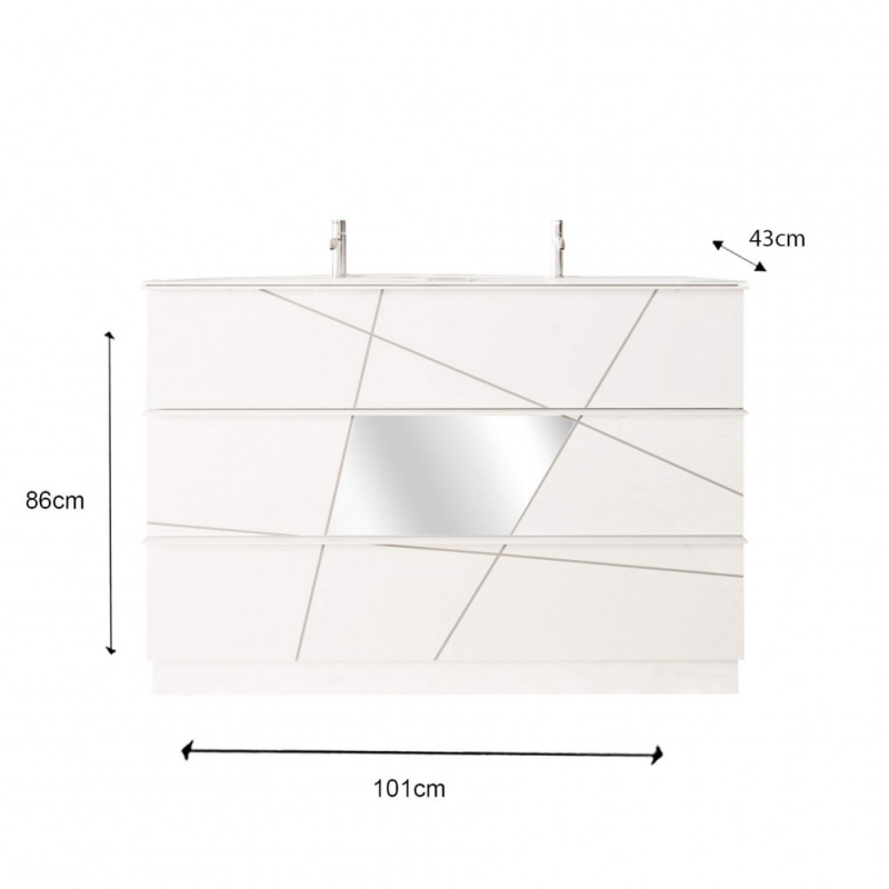 BAGNO A TERRA CM 100 BIANCO LUCIDO LEONARDO