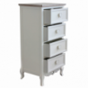 Cassettiera Cuore 4 cassetti bianca stile shabby chic
