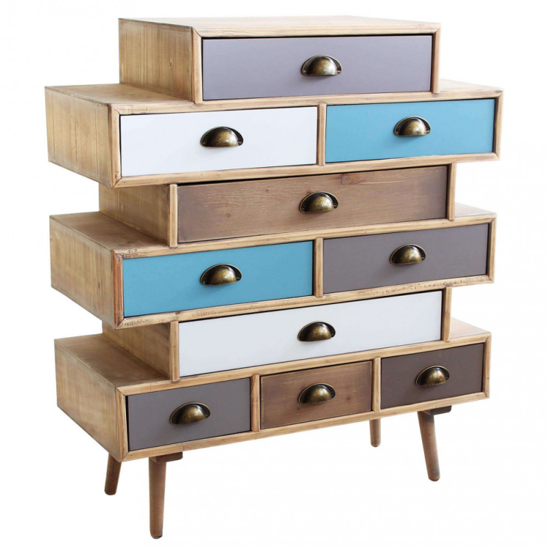 Mobiletto Kingston con cassetti stile moderno compatto e robusto