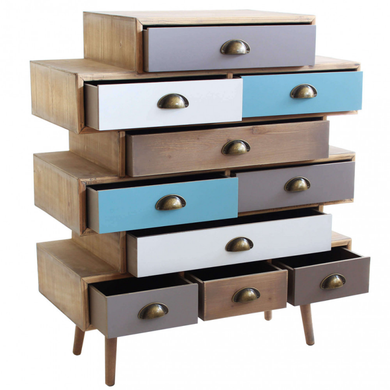 Mobiletto Kingston con cassetti stile moderno compatto e robusto