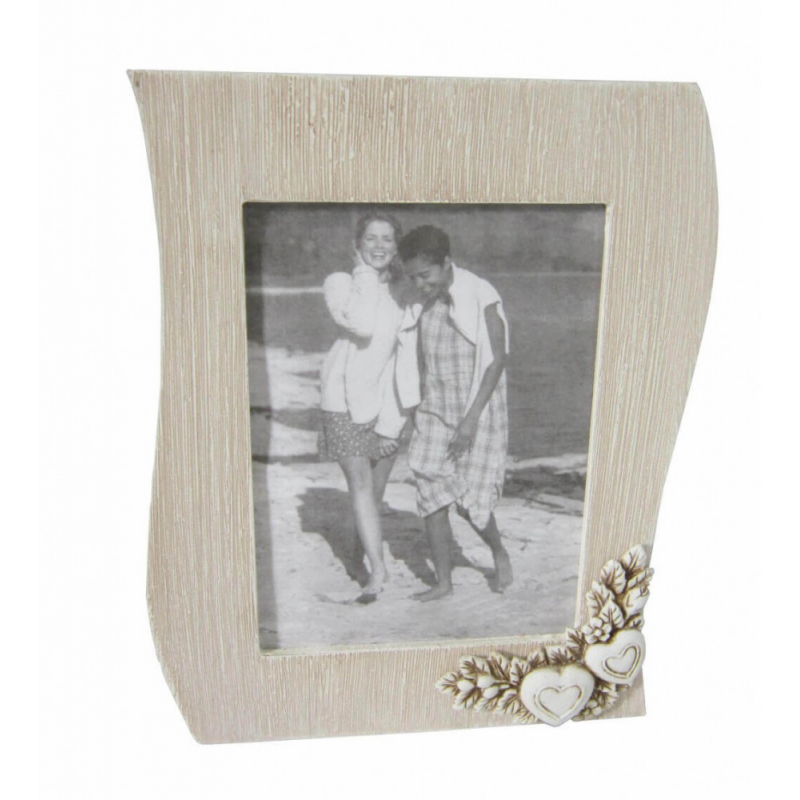 Portafoto shabby chic onda tortora 14,5x19,5 elegante