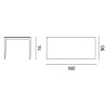 Tavolo Alghero 180x90 Alluminio Bianco Piano Gress Marmo Moia