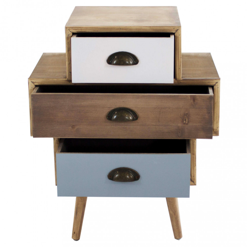 Mobiletto Victoria con cassetti stile shabby chic compatto