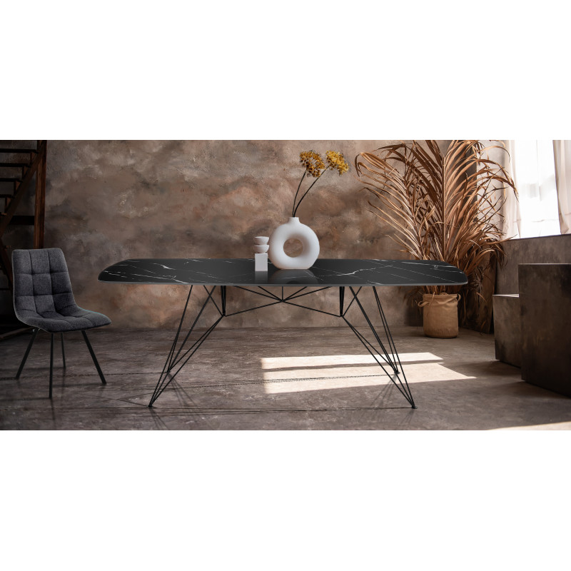 Tavolo / Scrivania Spillo Black Marble 189 X 100 X H11 Cm