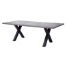 Tavolo Amantea 220x100 Alluminio Antracite Piano Resina Grigio Moia