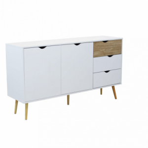 Mobile Bradley Cosma legno bianco marrone L147×P39×H82 cm 2 ante 3 cassetti — levantshop.live