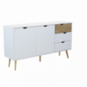 Mobile Bradley Cosma legno bianco marrone L147×P39×H82 cm 2 ante 3 cassetti — levantshop.live