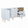 Mobile Bradley Cosma legno bianco marrone L147×P39×H82 cm 2 ante 3 cassetti — levantshop.live