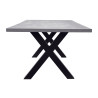 Tavolo Amantea 220x100 Alluminio Antracite Piano Resina Grigio Moia