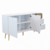 Mobile Bradley Cosma legno bianco marrone L147×P39×H82 cm 2 ante 3 cassetti — levantshop.live