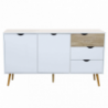 Mobile Bradley Cosma legno bianco marrone L147×P39×H82 cm 2 ante 3 cassetti — levantshop.live