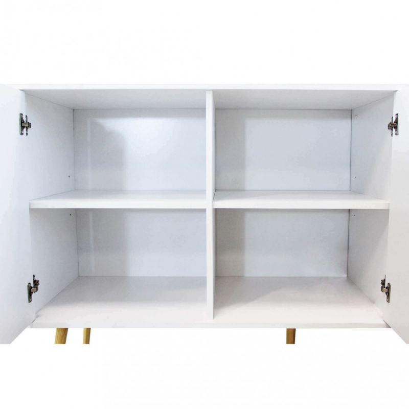 Mobile Bradley Cosma legno bianco marrone L147×P39×H82 cm 2 ante 3 cassetti — levantshop.live