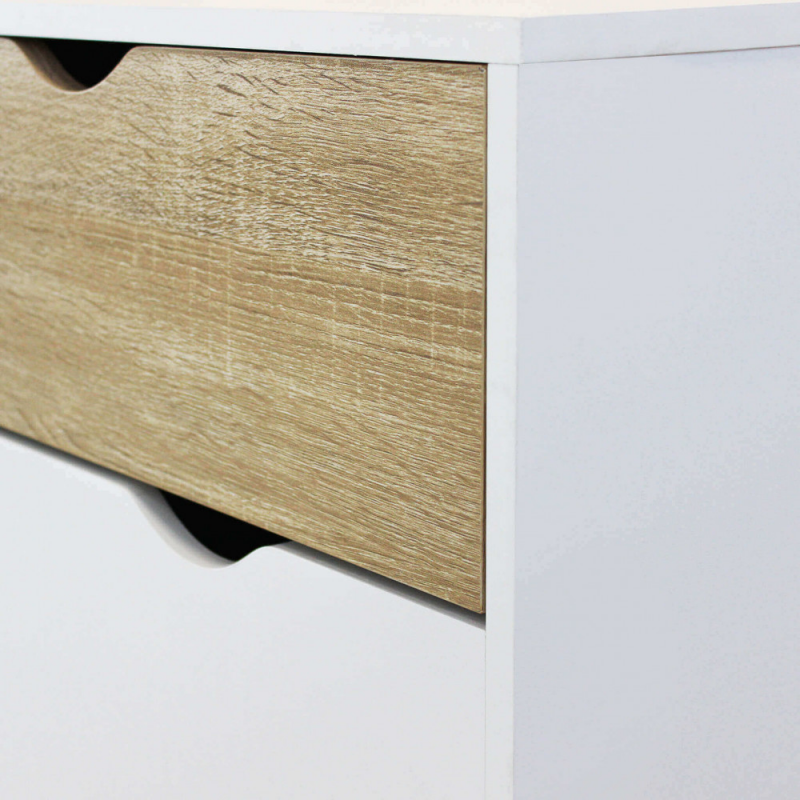 Mobile Bradley Cosma legno bianco marrone L147×P39×H82 cm 2 ante 3 cassetti — levantshop.live