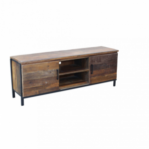 Porta TV Bridger bianco marrone moderno per soggiorno living casa