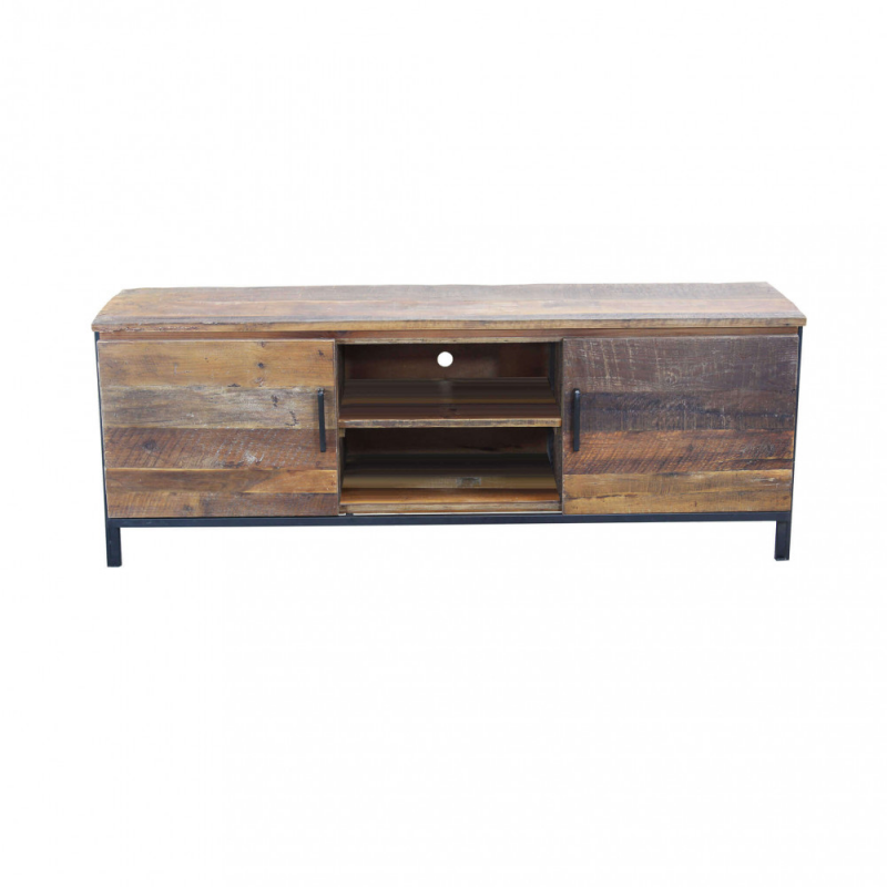Porta TV Bridger bianco marrone moderno per soggiorno living casa