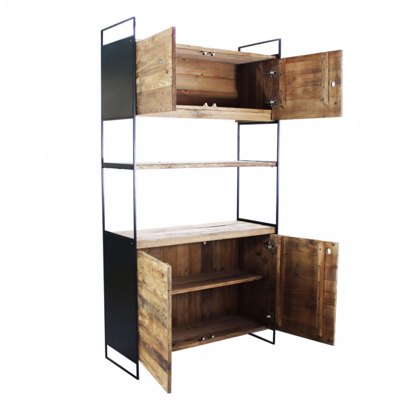 Mobile Dennis Cosma pino riciclato marrone vintage L99×P40×H190 cm — levantshop.live
