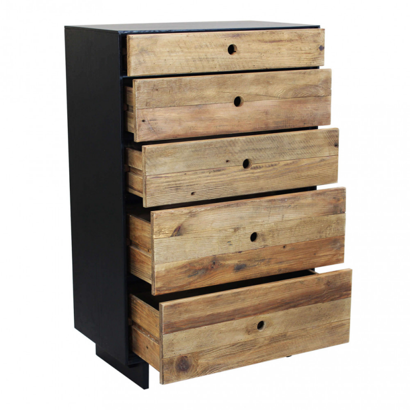 Cassettiera Amabel legno mango marrone 60x35x130h