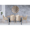 Tavolo Boyce bianco marrone moderno per soggiorno cucina casa