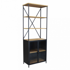 Libreria Brock bianco marrone moderna per soggiorno studio casa