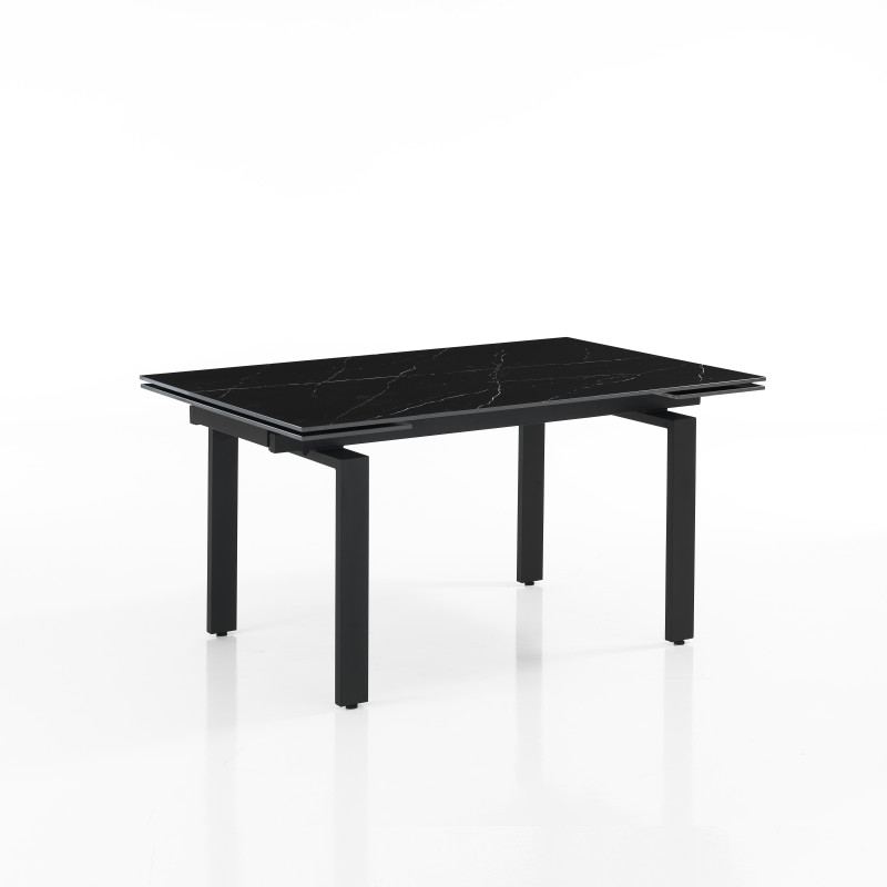 Tavolo Allungabile Devin Black Marble 153X100X16 Cm