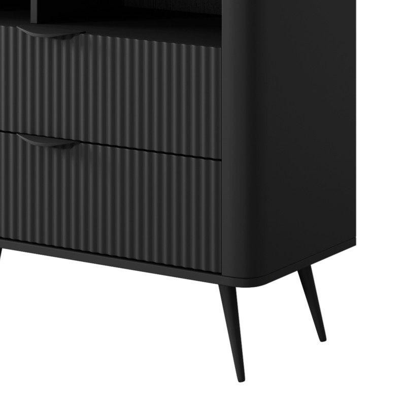 Libreria Gretha Black 9 X 185 X 47 Cm