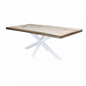 Tavolo Corey 200x100 bianco moderno fisso legno per soggiorno casa