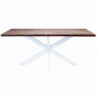 Tavolo Dannie 180x90 bianco moderno fisso legno per soggiorno casa