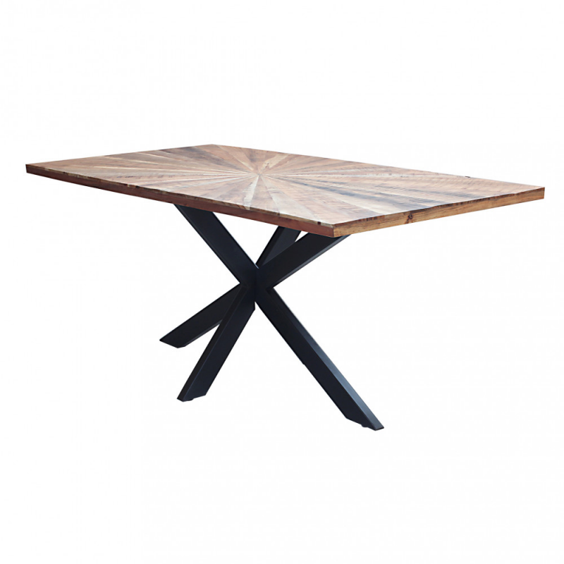 Tavolo Dannie 180x90 nero moderno fisso legno per soggiorno casa