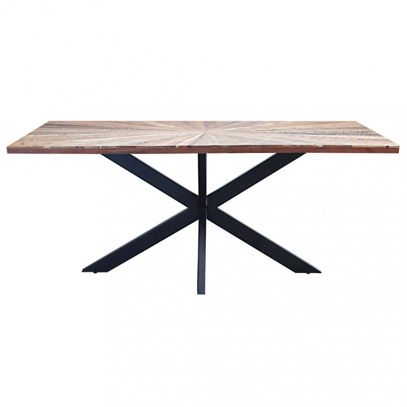 Tavolo Dannie 180x90 nero moderno fisso legno per soggiorno casa