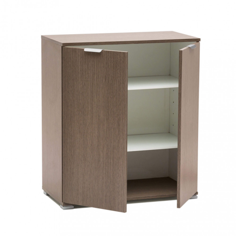 Mobiletto 2 ante rovere grigio compatto moderno per cucina soggiorno