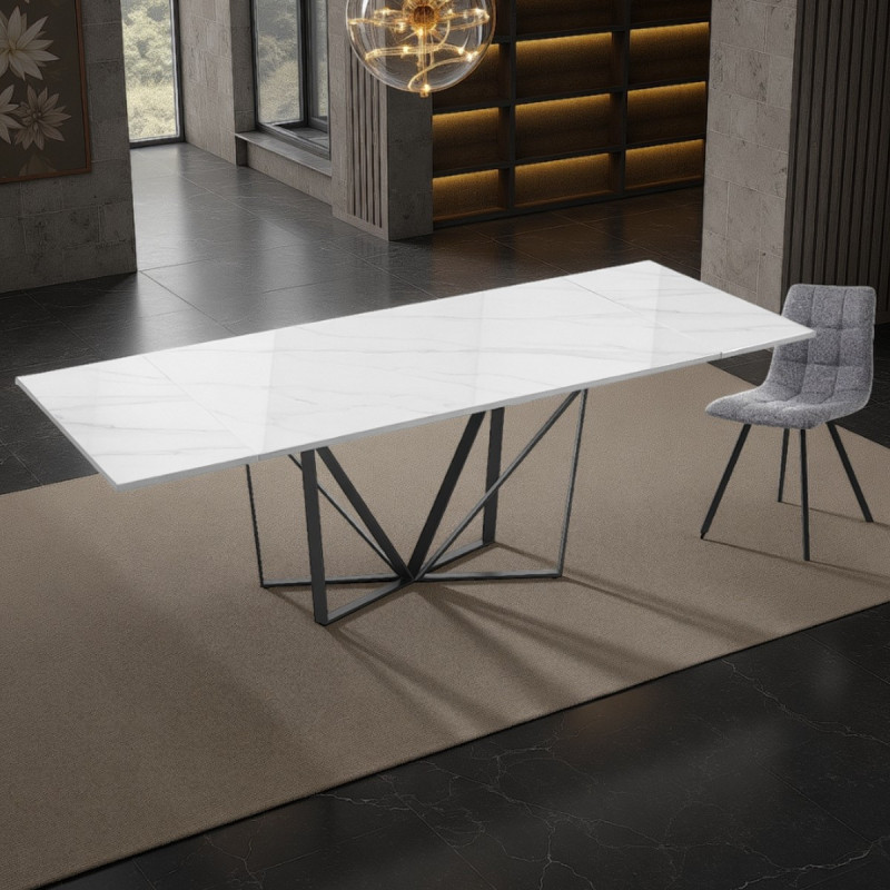 Tavolo Allungabile Spinne White Marble 166X95X13 Cm
