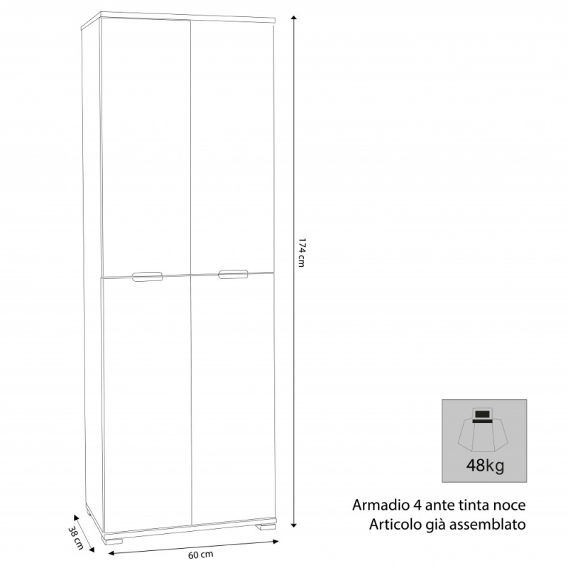 ARMADIO 4 ANTE BIANCO